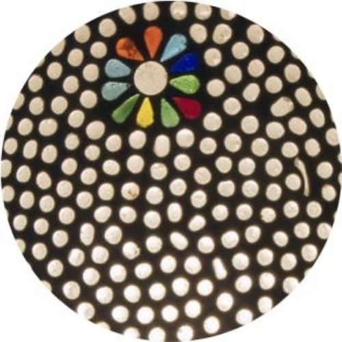 Lampe de table en verre mosaïque Black Daisy h. 21 cm.