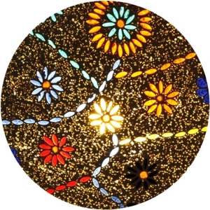 Lampada da tavolo in vetro mosaicata Floral Gray h. 64 cm.