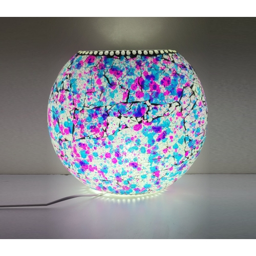 Lampe de table en verre mosaïque Lavander Garden h. 32 cm.