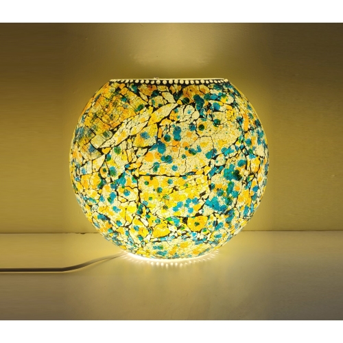 Lampe de table en verre mosaïque Mimosa Garden h. 32cm.