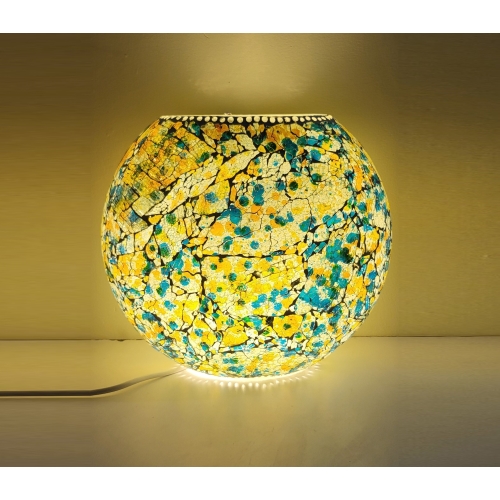 Lampe de table en verre mosaïque Mimosa Garden h. 32cm.