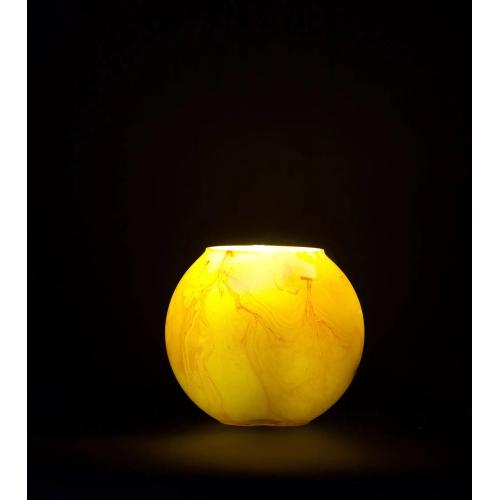 Lampe de table en verre peint Vénus h. 17 cm.