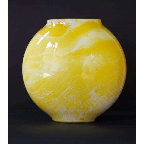 Lampe de table en verre peint Vénus h. 32 cm.