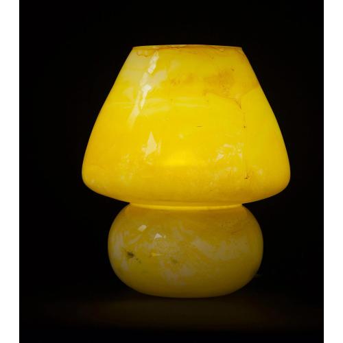 Lampe de table en verre peint Vénus h. 25 cm.