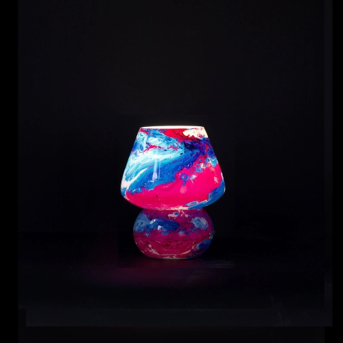 Lampe de table en verre peint Alpha Centauri h. 17 cm.