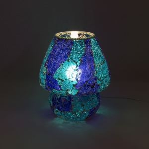 Lampada da tavolo in vetro mosaicata Blue Bay h. 64 cm.